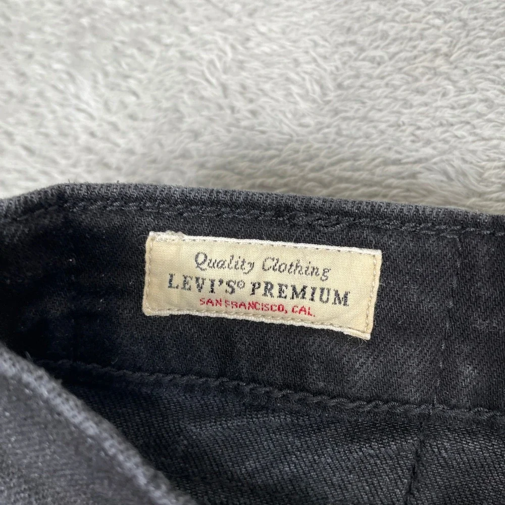 Levis Premium 511 Slim Fit Denim Shorts Mens 38x10 Black Waterless Stretch